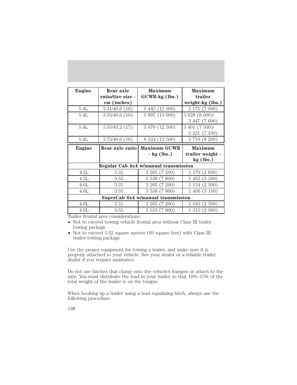 Driving | FORD 2002 F-150 v.2 User Manual | Page 198 / 312