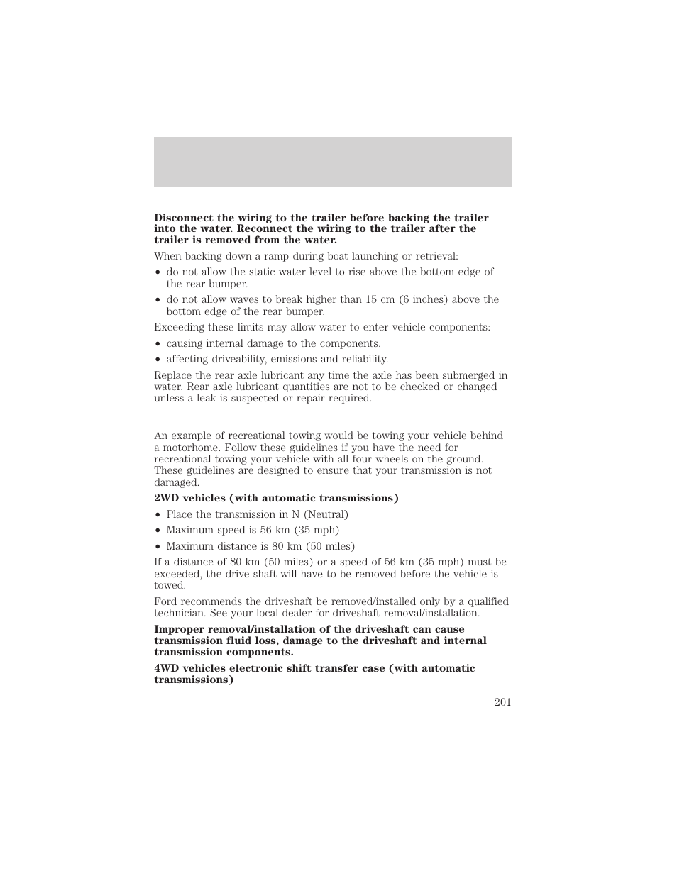 Driving | FORD 2002 F-150 v.2 User Manual | Page 201 / 312