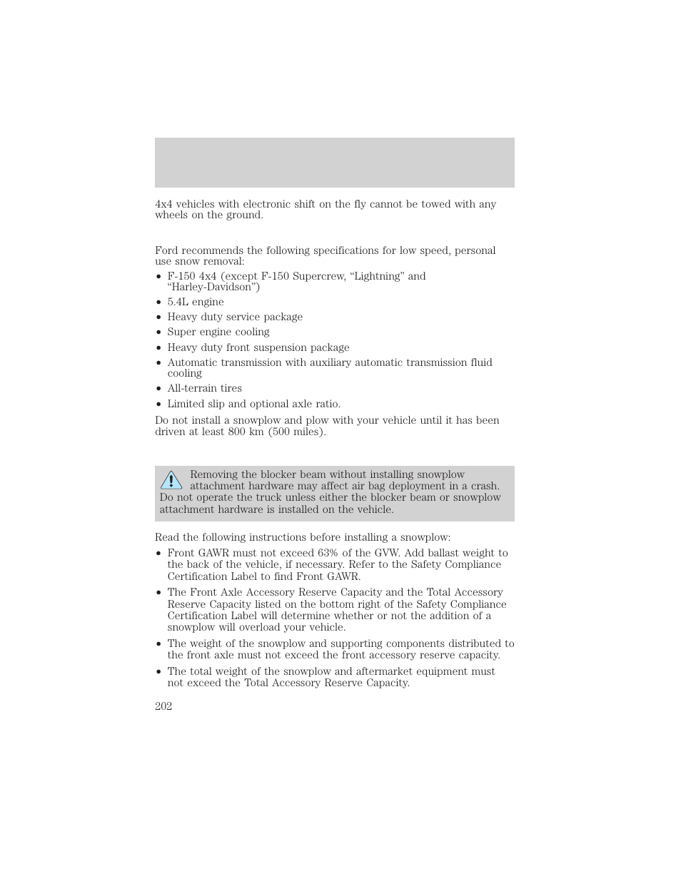 Driving | FORD 2002 F-150 v.2 User Manual | Page 202 / 312