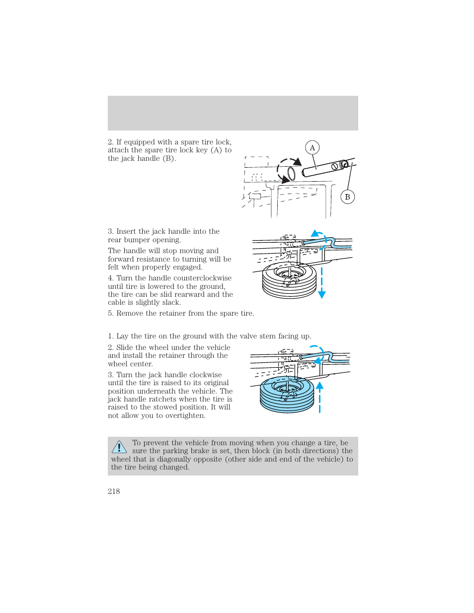 Roadside emergencies | FORD 2002 F-150 v.2 User Manual | Page 218 / 312