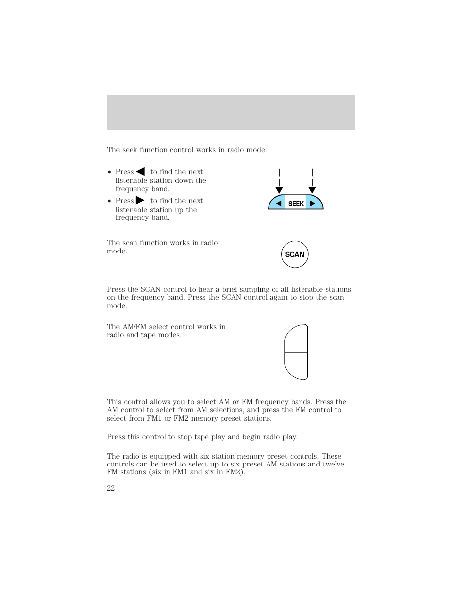 Am fm, Entertainment systems | FORD 2002 F-150 v.2 User Manual | Page 22 / 312