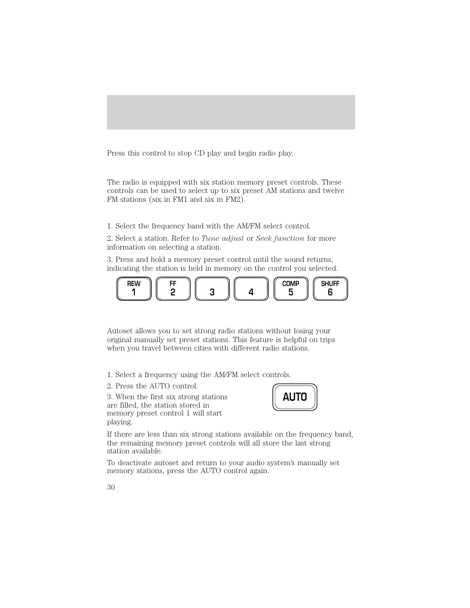 Auto, Entertainment systems | FORD 2002 F-150 v.2 User Manual | Page 30 / 312