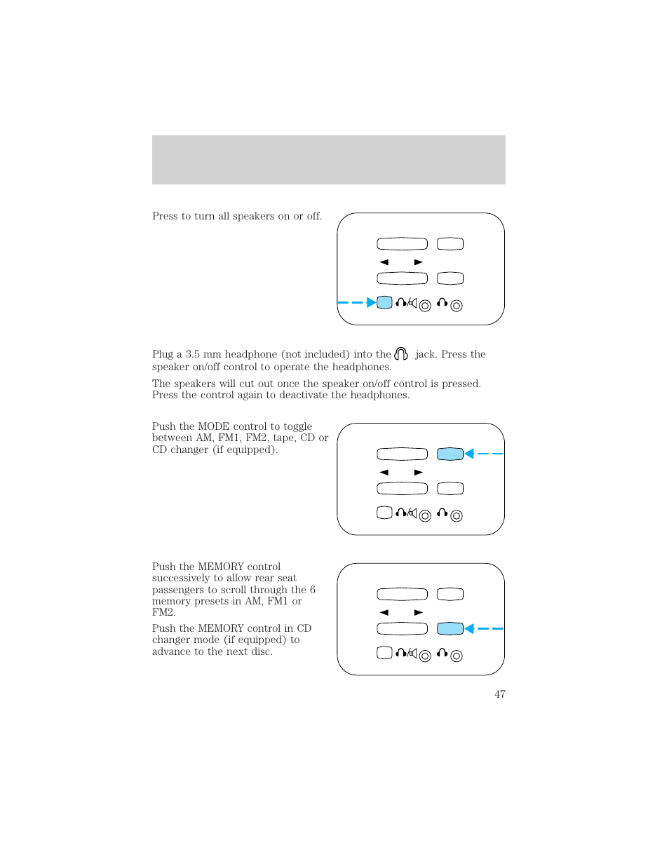 Entertainment systems | FORD 2002 F-150 v.2 User Manual | Page 47 / 312