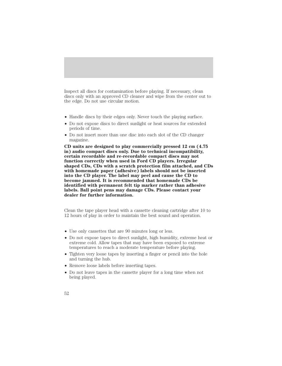 Entertainment systems | FORD 2002 F-150 v.2 User Manual | Page 52 / 312