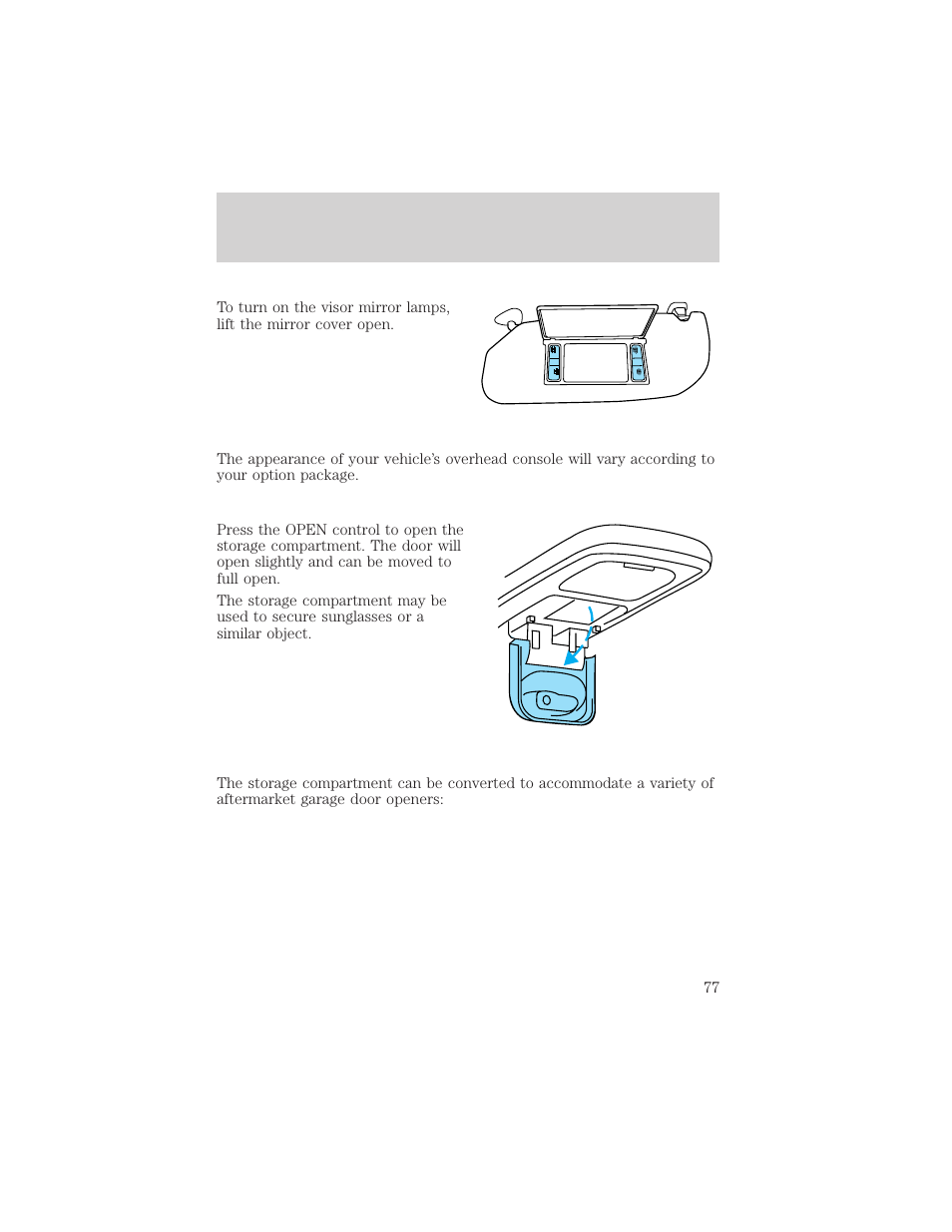 Driver controls | FORD 2002 F-150 v.2 User Manual | Page 77 / 312