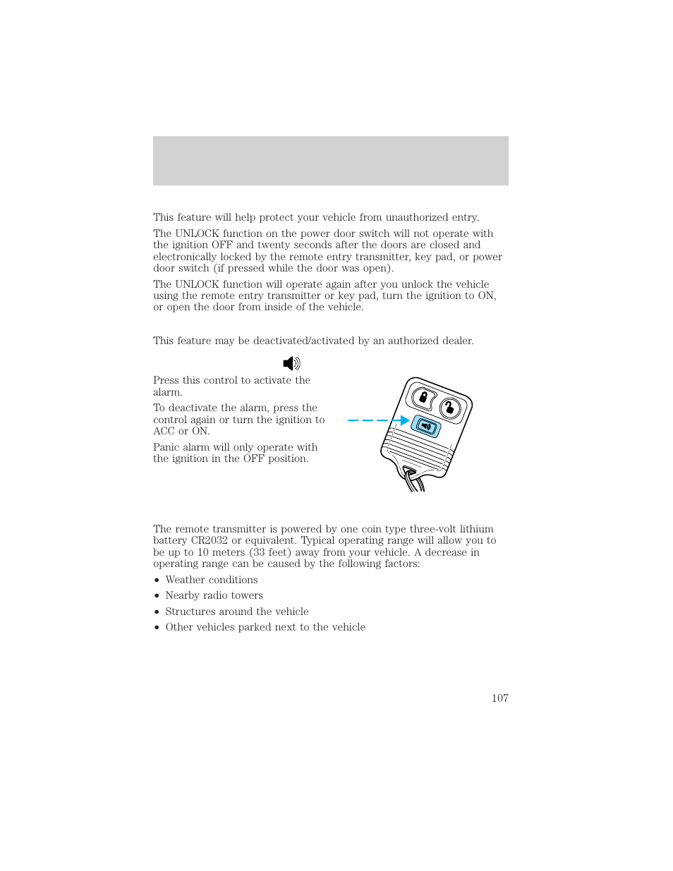 Locks and security | FORD 2002 F-150 v.3 User Manual | Page 107 / 312