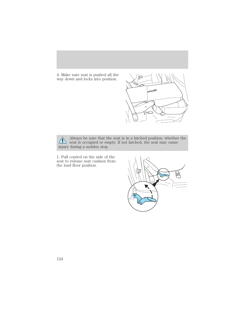 Seating and safety restraints | FORD 2002 F-150 v.3 User Manual | Page 124 / 312