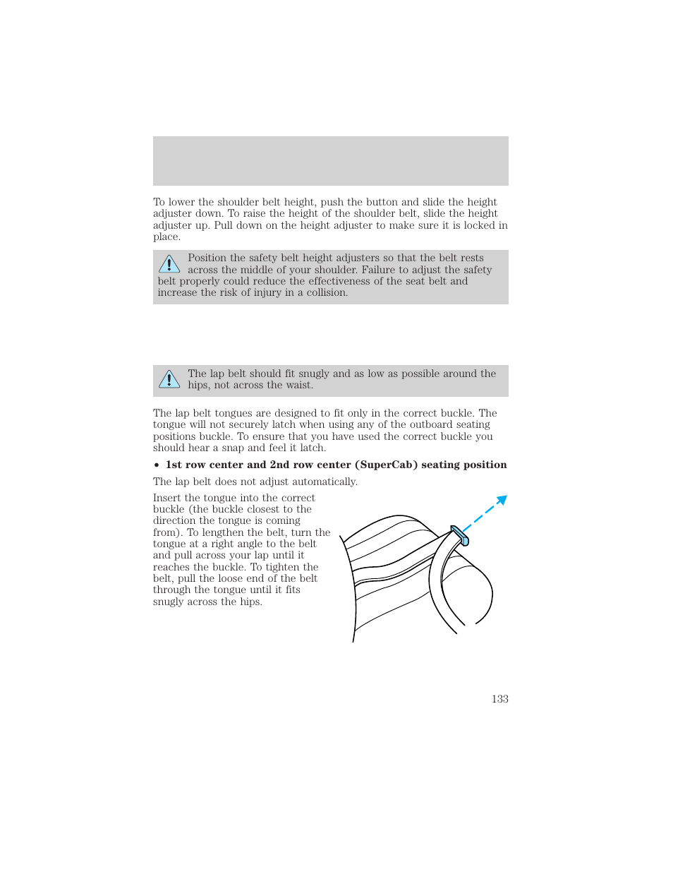 Seating and safety restraints | FORD 2002 F-150 v.3 User Manual | Page 133 / 312