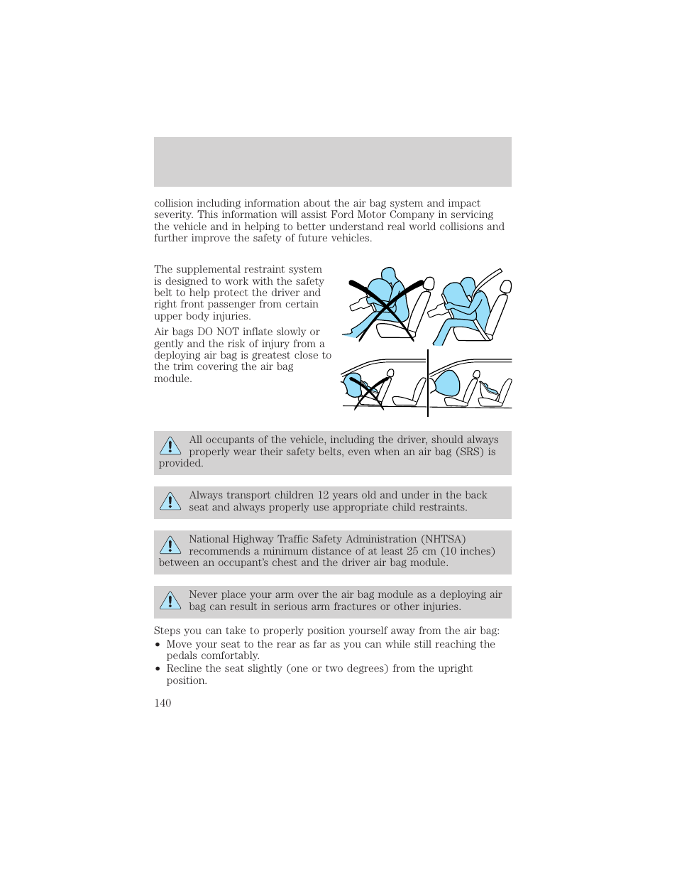 Seating and safety restraints | FORD 2002 F-150 v.3 User Manual | Page 140 / 312