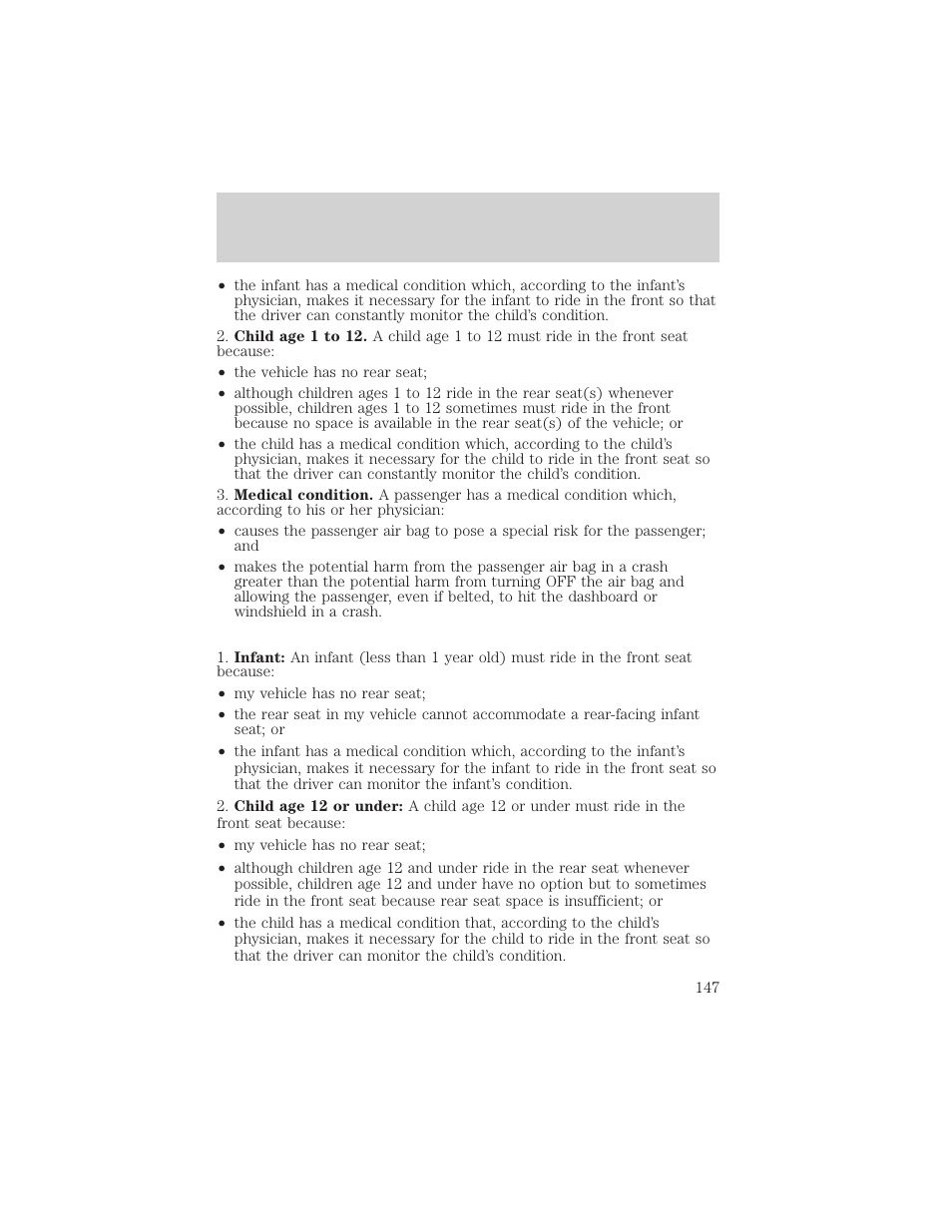 Seating and safety restraints | FORD 2002 F-150 v.3 User Manual | Page 147 / 312