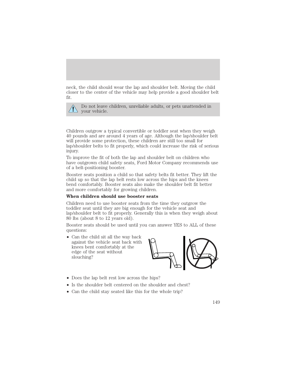 Seating and safety restraints | FORD 2002 F-150 v.3 User Manual | Page 149 / 312