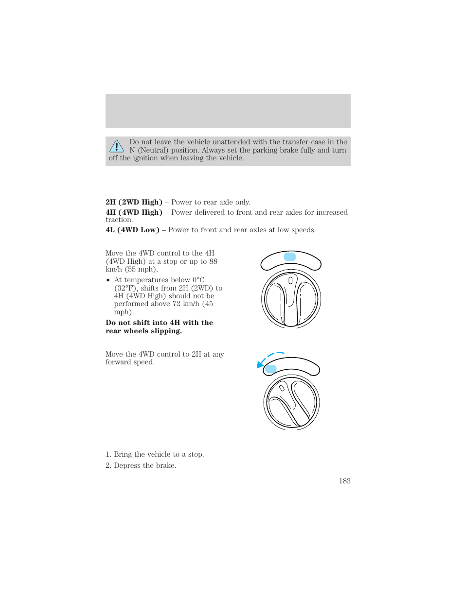 Driving | FORD 2002 F-150 v.3 User Manual | Page 183 / 312