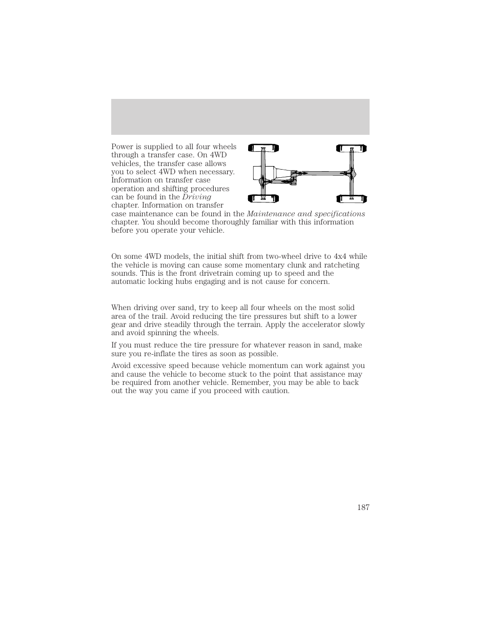 Driving | FORD 2002 F-150 v.3 User Manual | Page 187 / 312