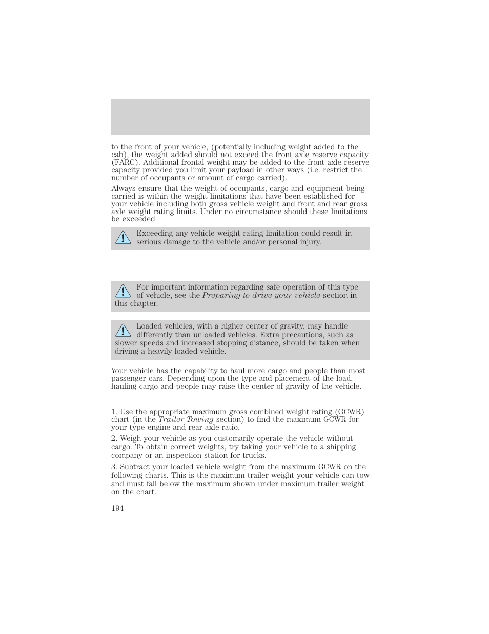 Driving | FORD 2002 F-150 v.3 User Manual | Page 194 / 312