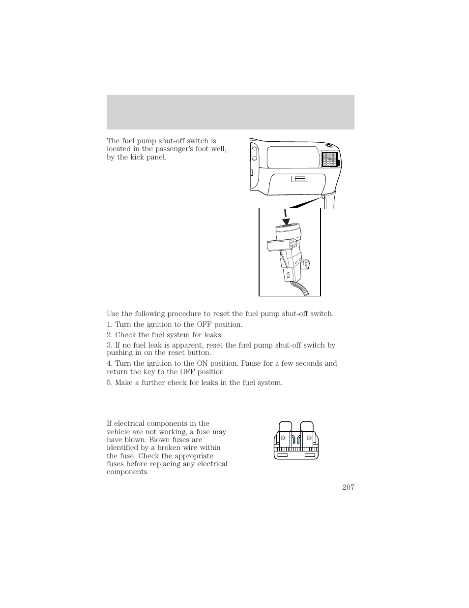 Roadside emergencies | FORD 2002 F-150 v.3 User Manual | Page 207 / 312