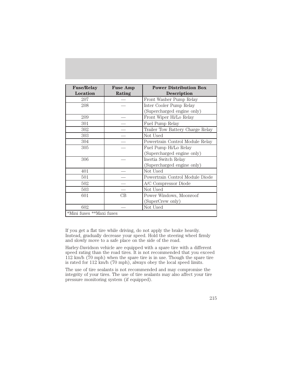 Roadside emergencies | FORD 2002 F-150 v.3 User Manual | Page 215 / 312