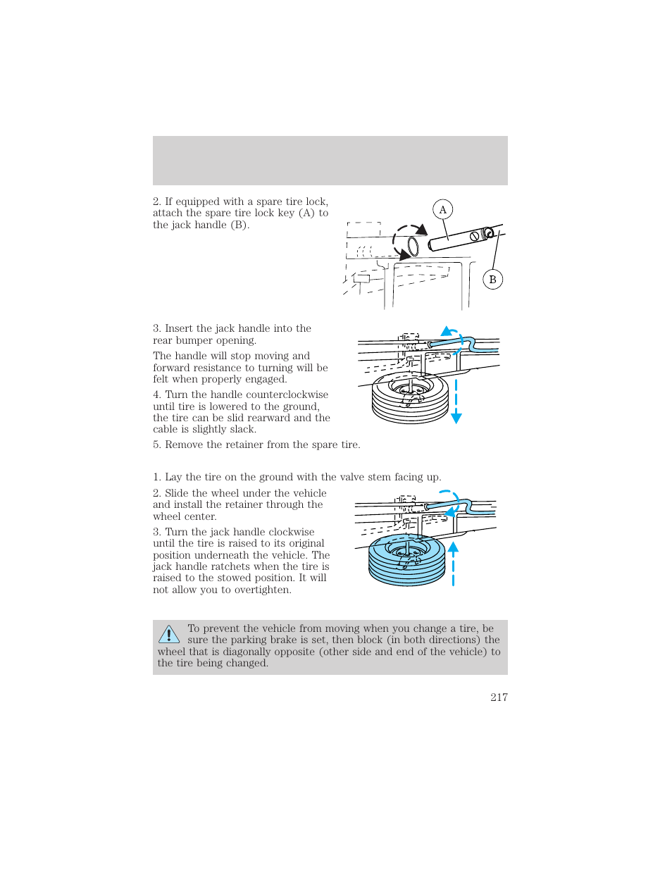 Roadside emergencies | FORD 2002 F-150 v.3 User Manual | Page 217 / 312