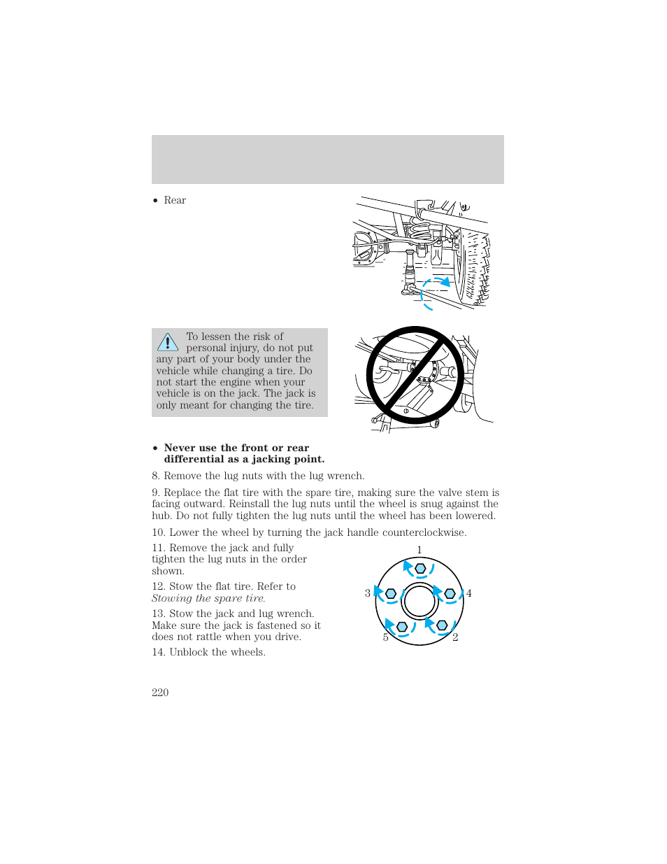 Roadside emergencies | FORD 2002 F-150 v.3 User Manual | Page 220 / 312