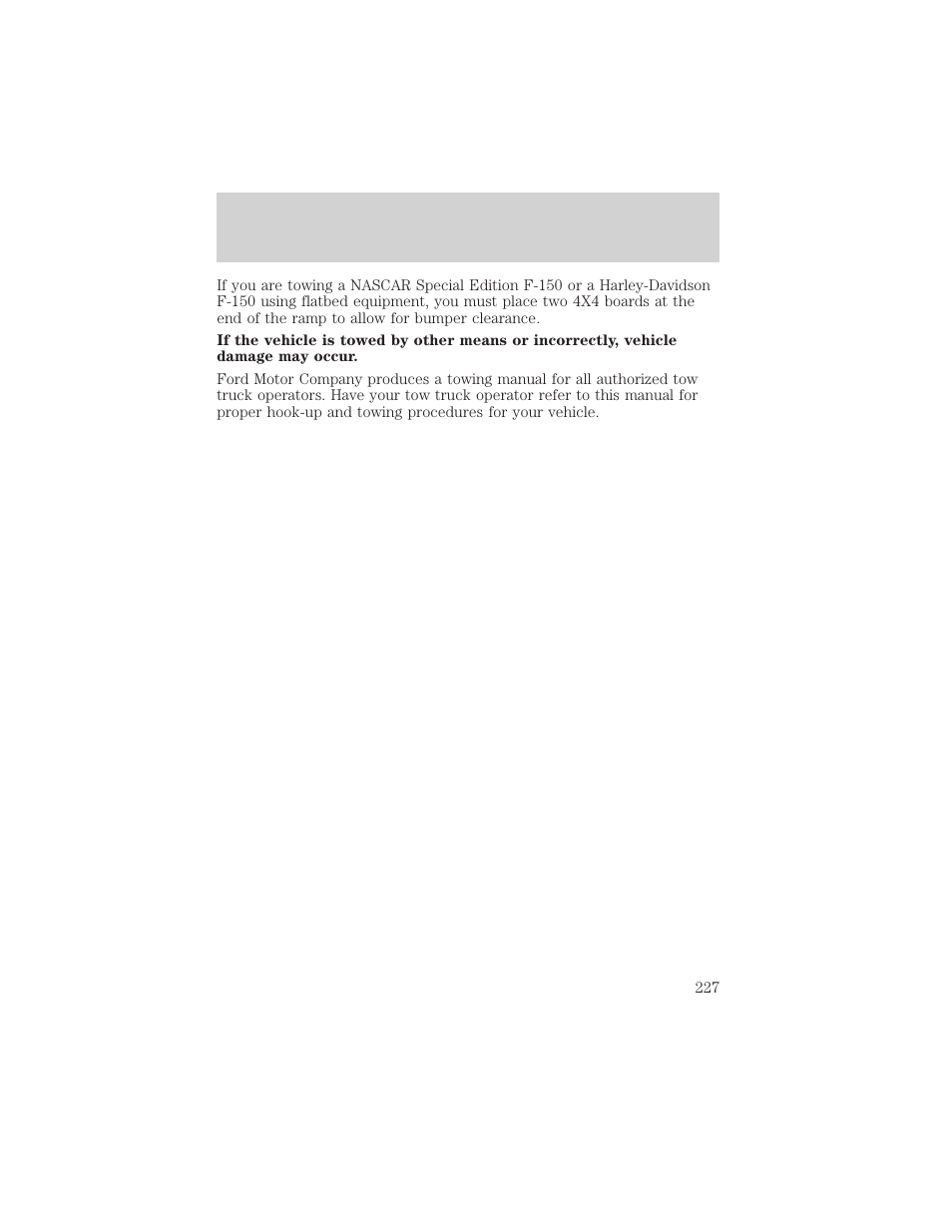 Roadside emergencies | FORD 2002 F-150 v.3 User Manual | Page 227 / 312