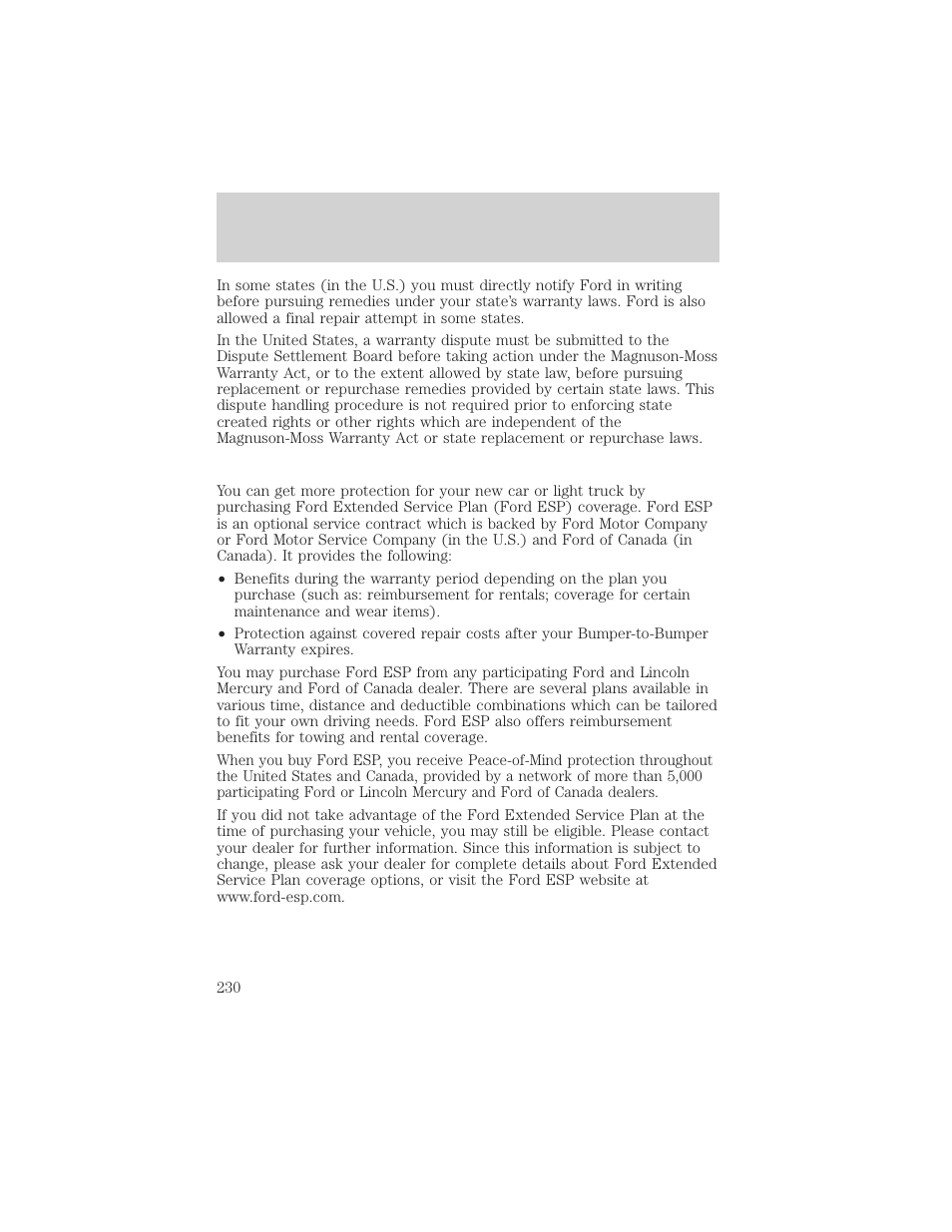 Customer assistance | FORD 2002 F-150 v.3 User Manual | Page 230 / 312