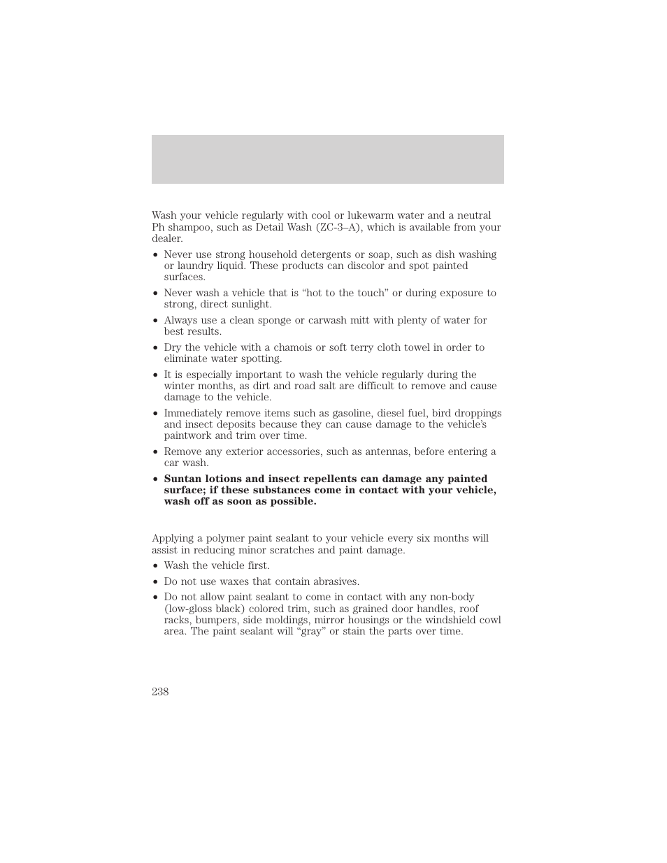Cleaning | FORD 2002 F-150 v.3 User Manual | Page 238 / 312