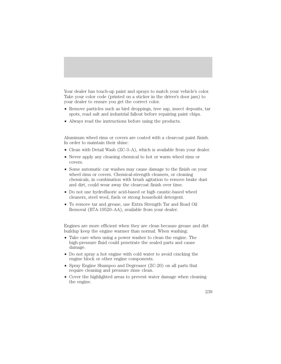 Cleaning | FORD 2002 F-150 v.3 User Manual | Page 239 / 312
