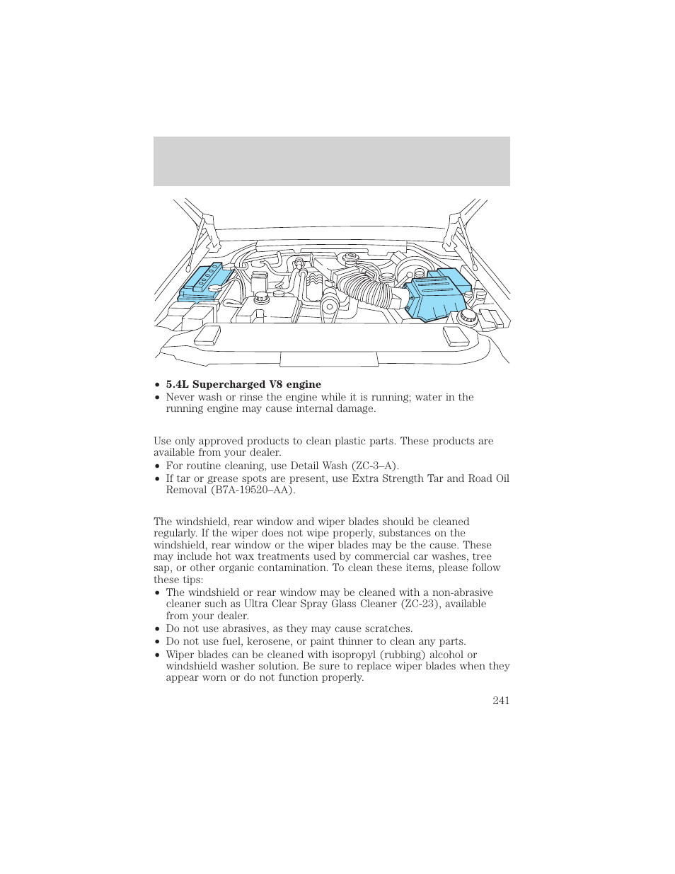 Cleaning | FORD 2002 F-150 v.3 User Manual | Page 241 / 312