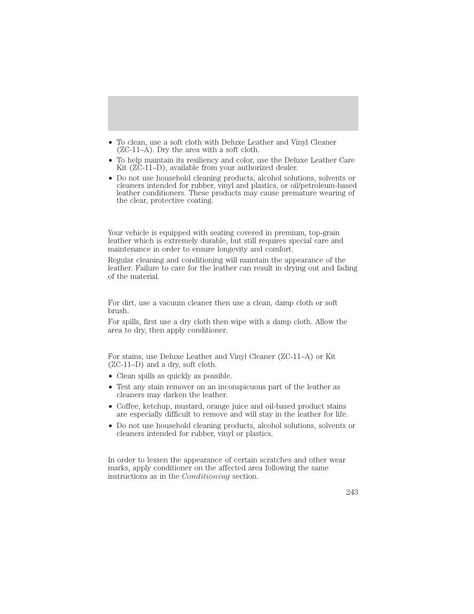 Cleaning | FORD 2002 F-150 v.3 User Manual | Page 243 / 312