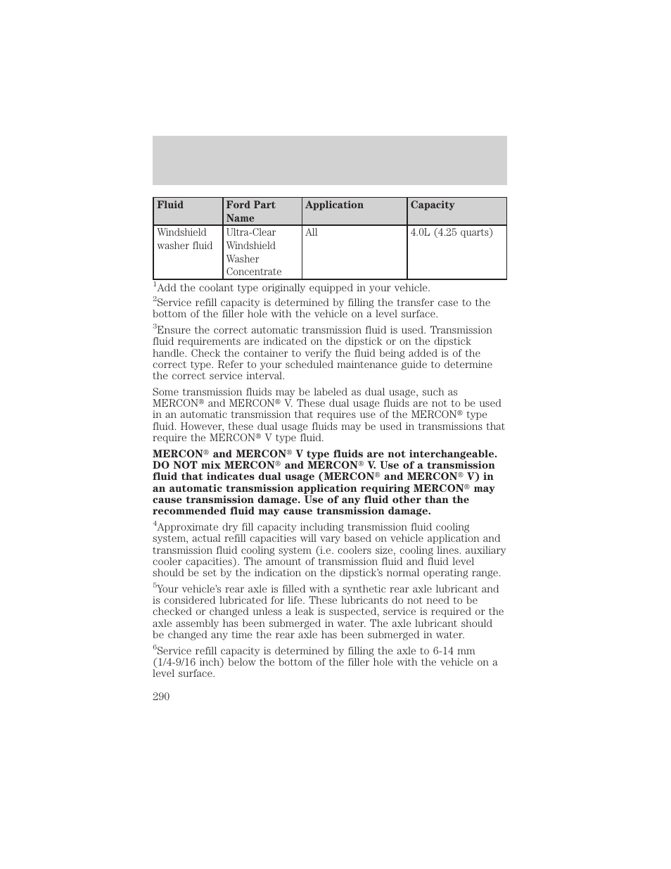 Maintenance and specifications | FORD 2002 F-150 v.3 User Manual | Page 290 / 312