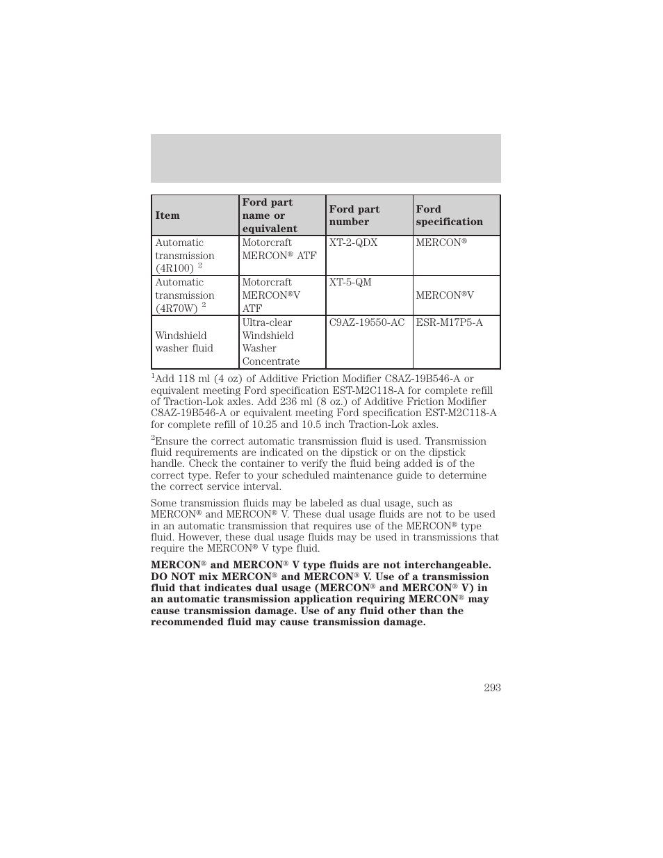 Maintenance and specifications | FORD 2002 F-150 v.3 User Manual | Page 293 / 312