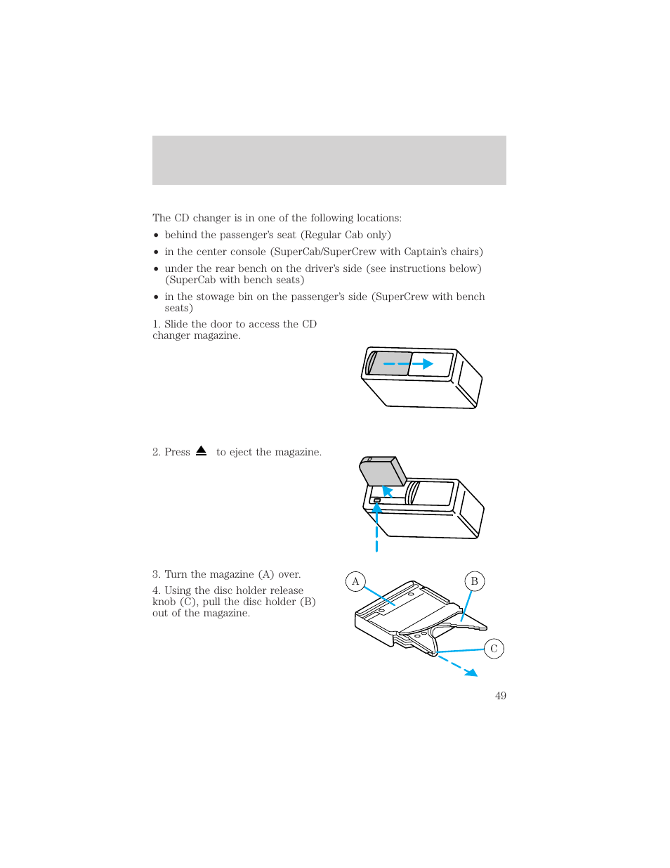 Entertainment systems | FORD 2002 F-150 v.3 User Manual | Page 49 / 312