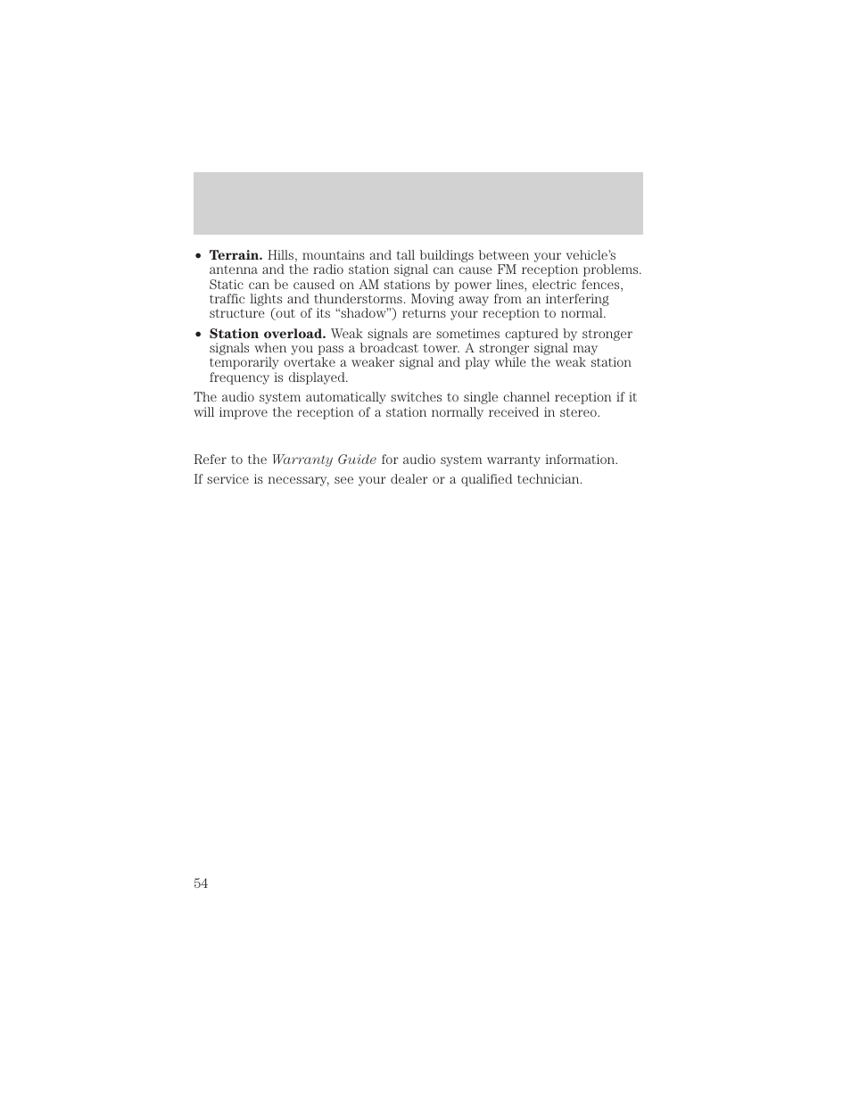 Entertainment systems | FORD 2002 F-150 v.3 User Manual | Page 54 / 312