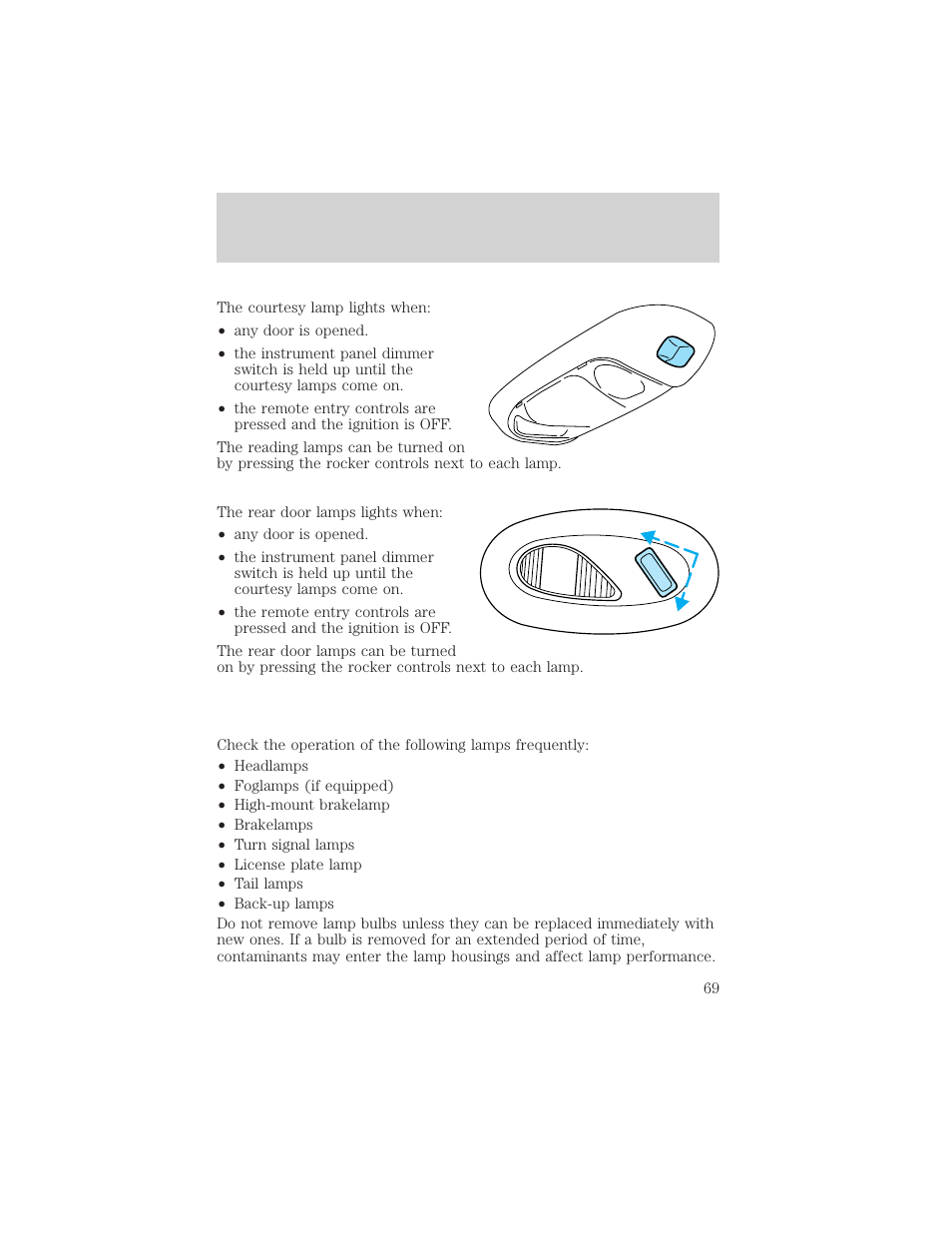 Lights | FORD 2002 F-150 v.3 User Manual | Page 69 / 312