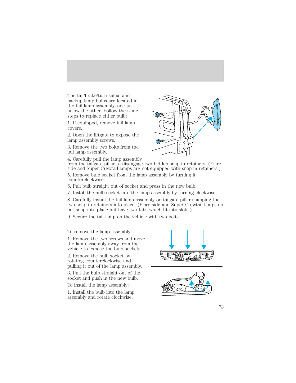 Lights | FORD 2002 F-150 v.3 User Manual | Page 73 / 312