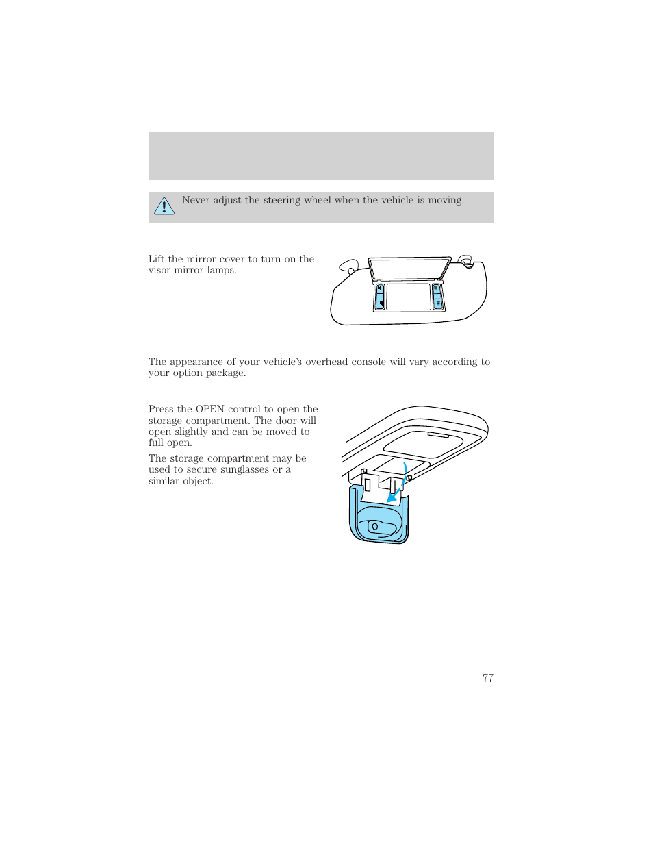Driver controls | FORD 2002 F-150 v.3 User Manual | Page 77 / 312
