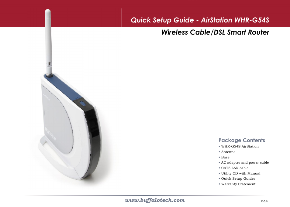 Buffalo Technology WHR-G54S-QSG User Manual | 6 pages