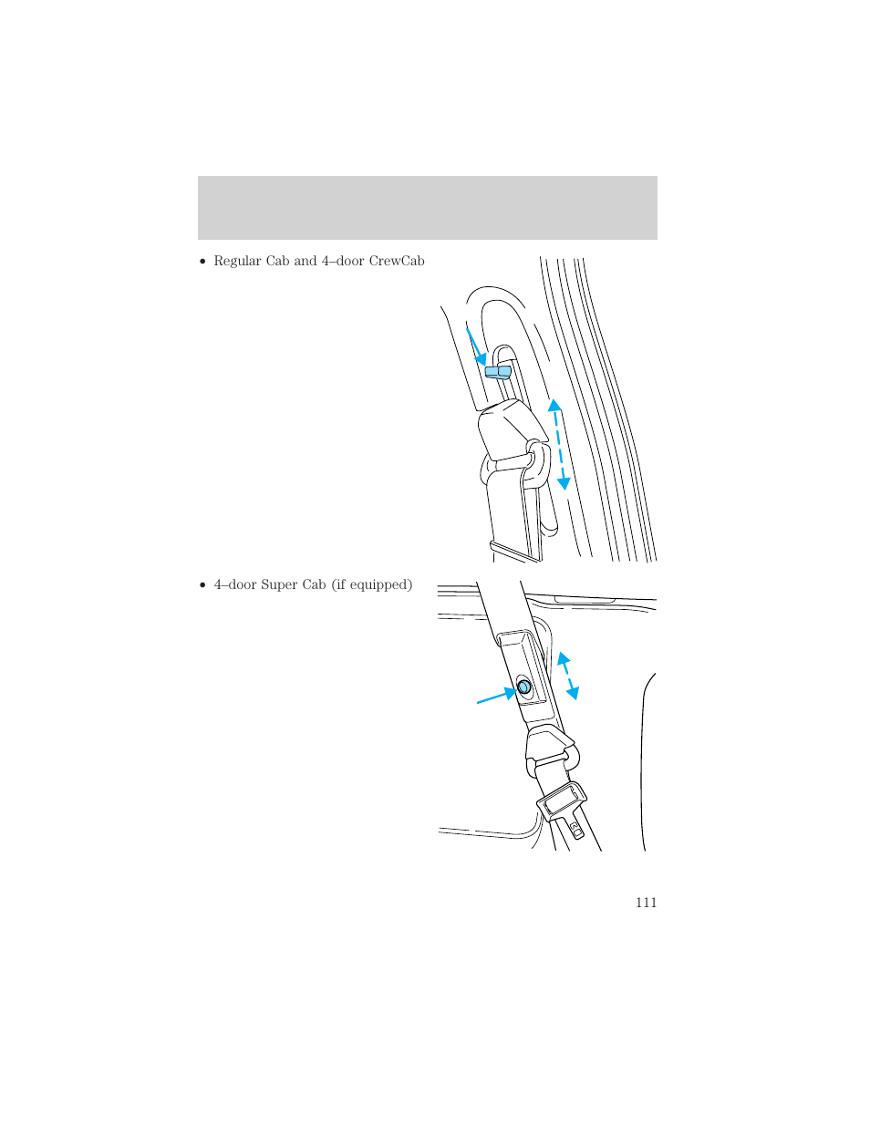 Seating and safety restraints | FORD 2002 F-550 v.1 User Manual | Page 111 / 320