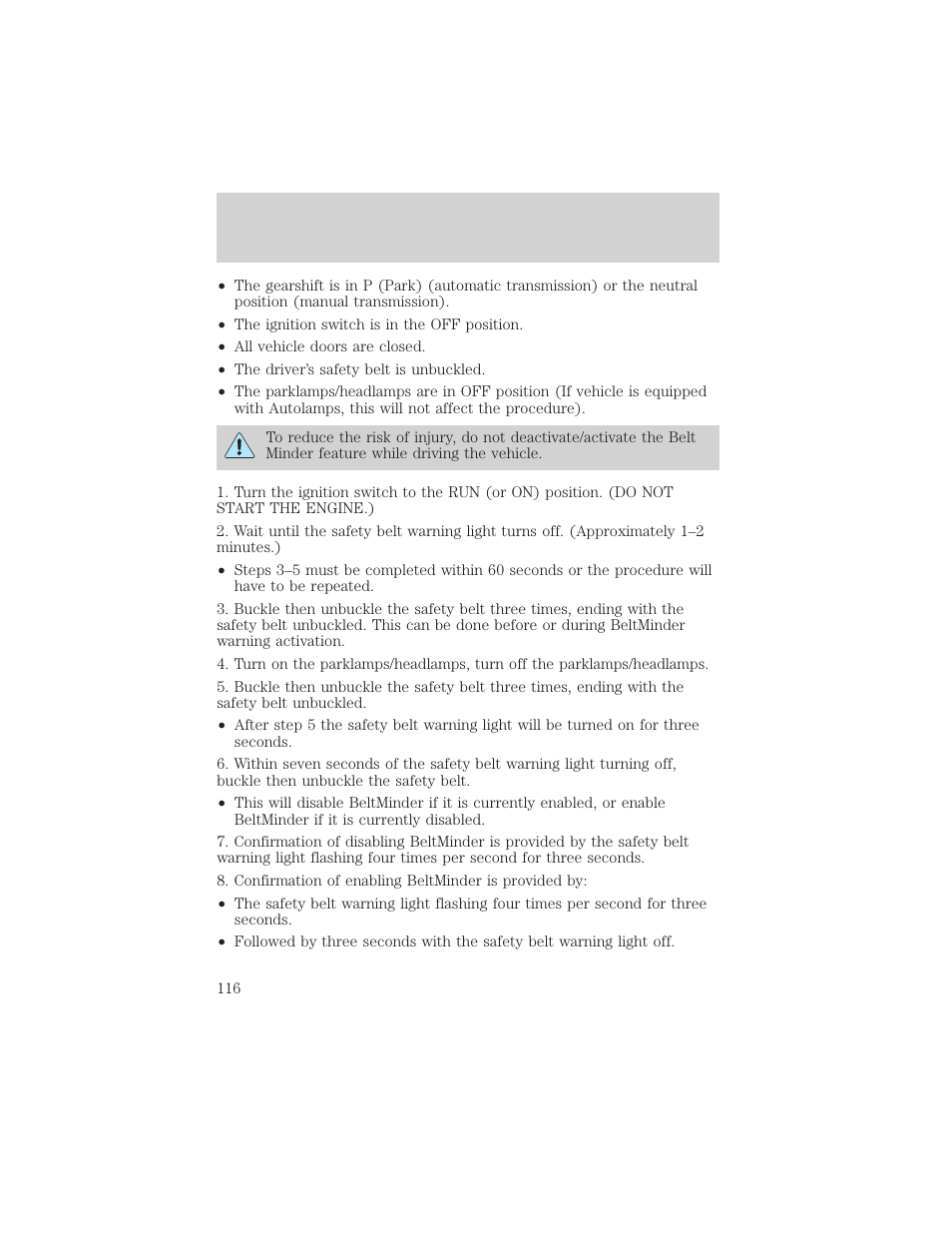 Seating and safety restraints | FORD 2002 F-550 v.1 User Manual | Page 116 / 320