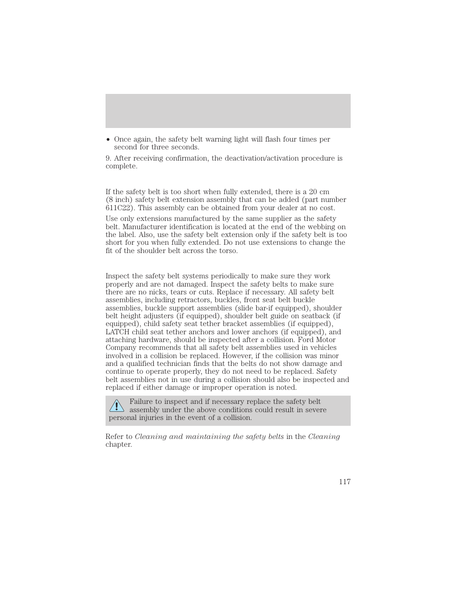 Seating and safety restraints | FORD 2002 F-550 v.1 User Manual | Page 117 / 320