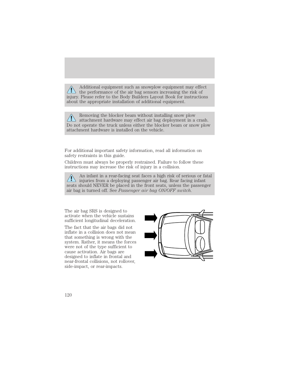 Seating and safety restraints | FORD 2002 F-550 v.1 User Manual | Page 120 / 320