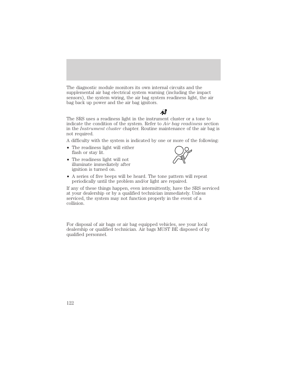 Seating and safety restraints | FORD 2002 F-550 v.1 User Manual | Page 122 / 320