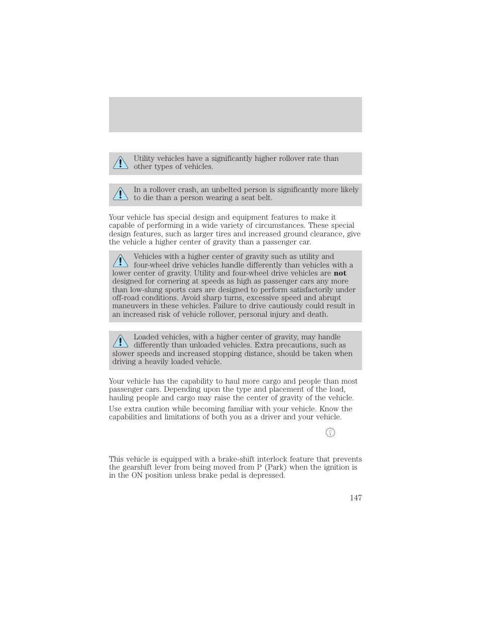 Driving | FORD 2002 F-550 v.1 User Manual | Page 147 / 320