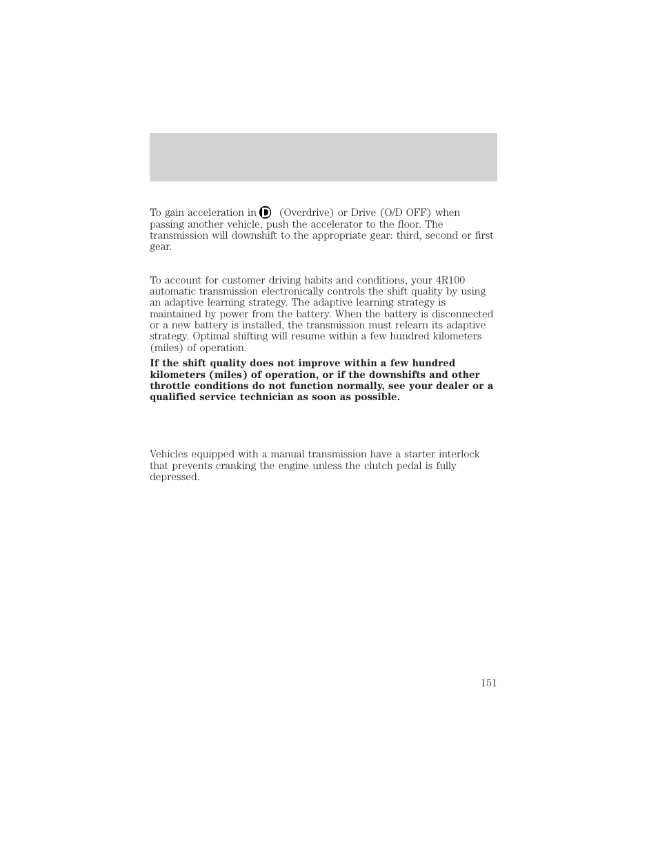 Driving | FORD 2002 F-550 v.1 User Manual | Page 151 / 320