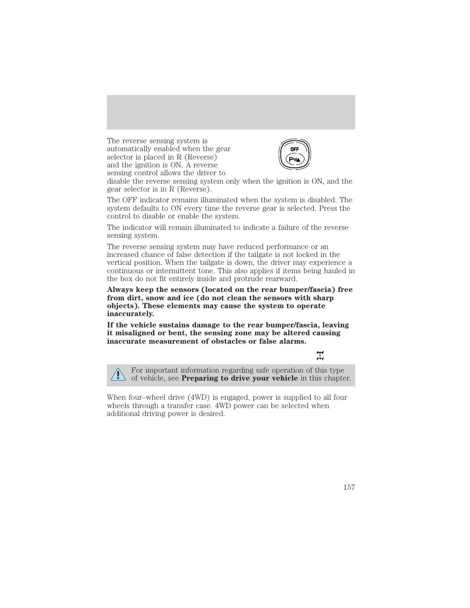 Driving | FORD 2002 F-550 v.1 User Manual | Page 157 / 320