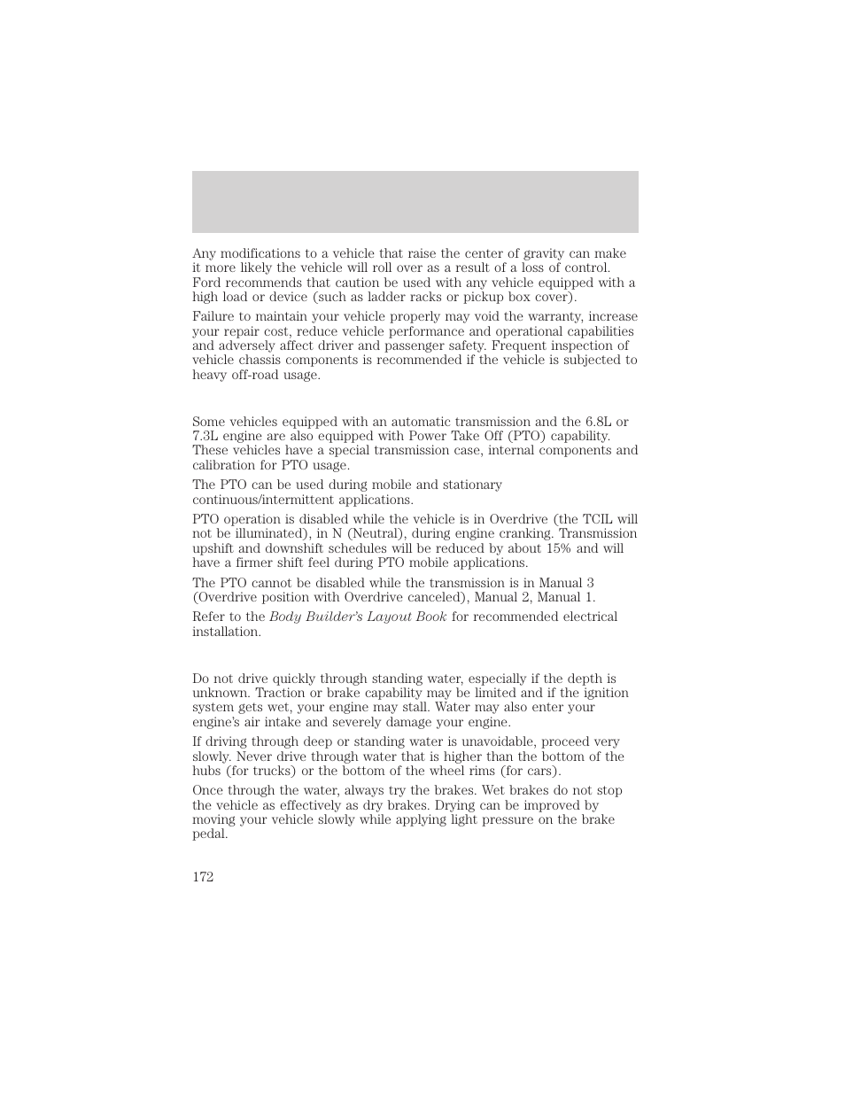 Driving | FORD 2002 F-550 v.1 User Manual | Page 172 / 320