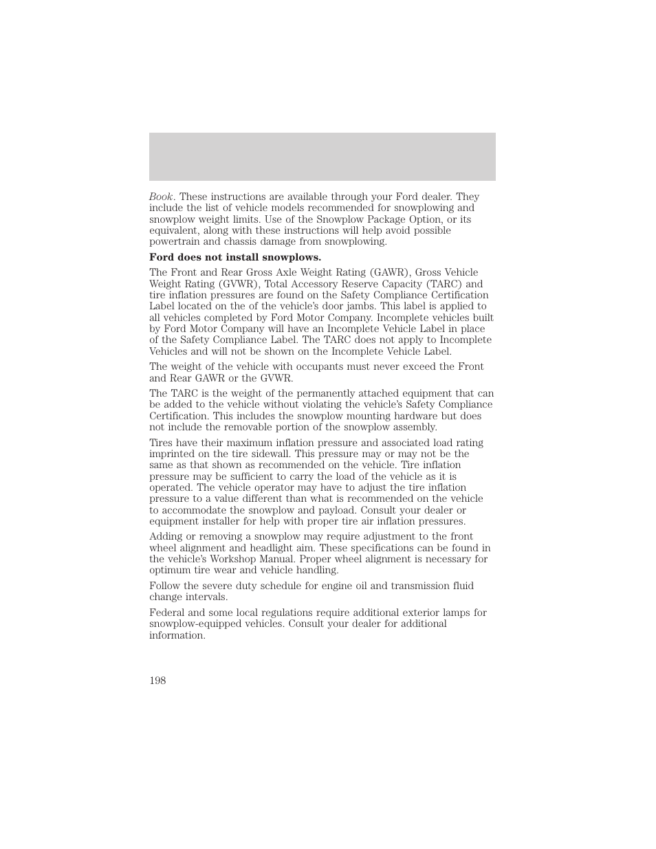 Driving | FORD 2002 F-550 v.1 User Manual | Page 198 / 320