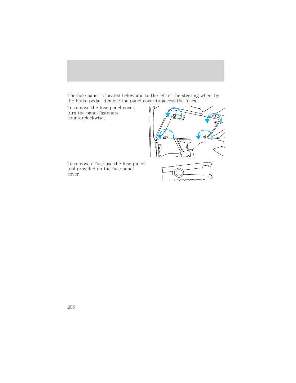 Roadside emergencies | FORD 2002 F-550 v.1 User Manual | Page 206 / 320