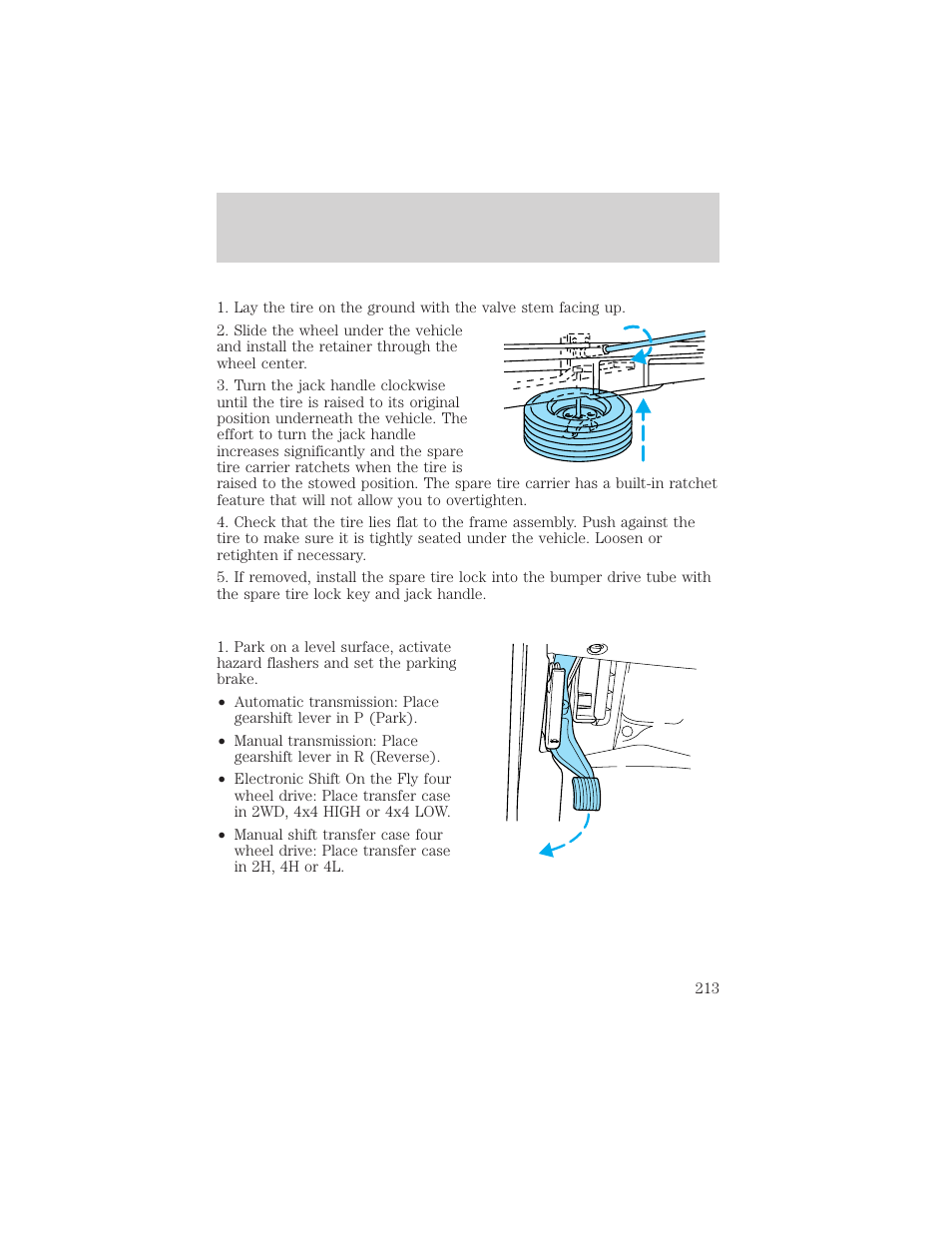 Roadside emergencies | FORD 2002 F-550 v.1 User Manual | Page 213 / 320