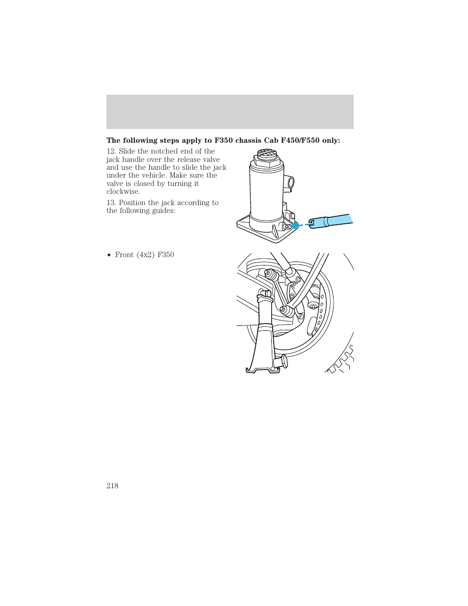 Roadside emergencies | FORD 2002 F-550 v.1 User Manual | Page 218 / 320