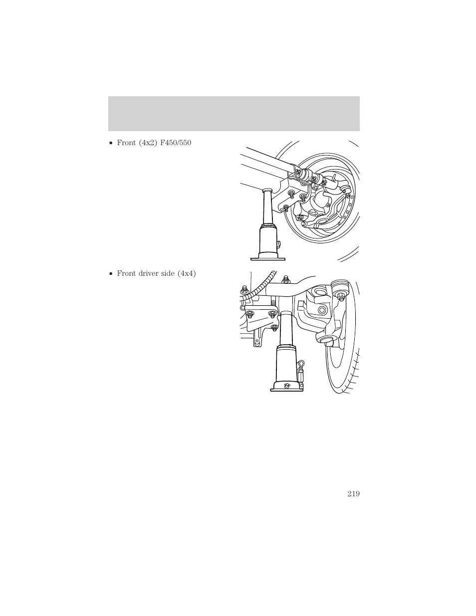 Roadside emergencies | FORD 2002 F-550 v.1 User Manual | Page 219 / 320